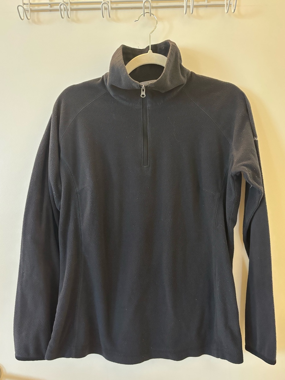 Columbia Black Fleece Quarter Zip Pullover Jacket Size L